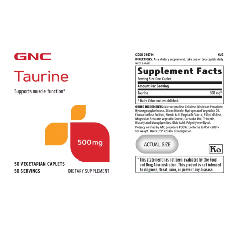 Taurina 500 mg (50 tb), GNC Live Well