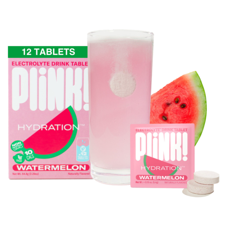 Plink! Electrolyte Drink Tablets Watermelon Flavor, Electroliti Cu Aroma De Pepene, 12 Tb