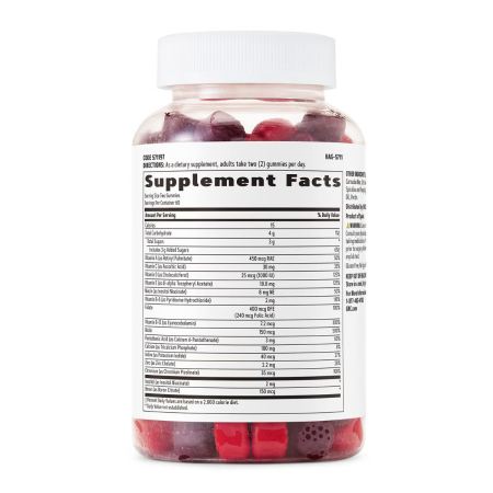 Gnc Women’s Multivitamin Gummy, With Mixed Berry Flavor, Jeleuri Cu Multivitamine Pentru Femei Cu Aroma Naturala De Fructe De Padure, 120 Jeleuri
