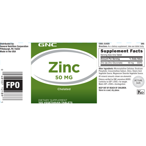 Zinc Chelat 50 Mg (100 Tb), GNC Live Well