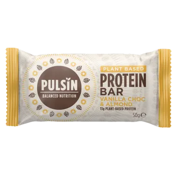 Baton Proteic cu Ciocolata, Vanilie si Migdale (50 grame), Pulsin