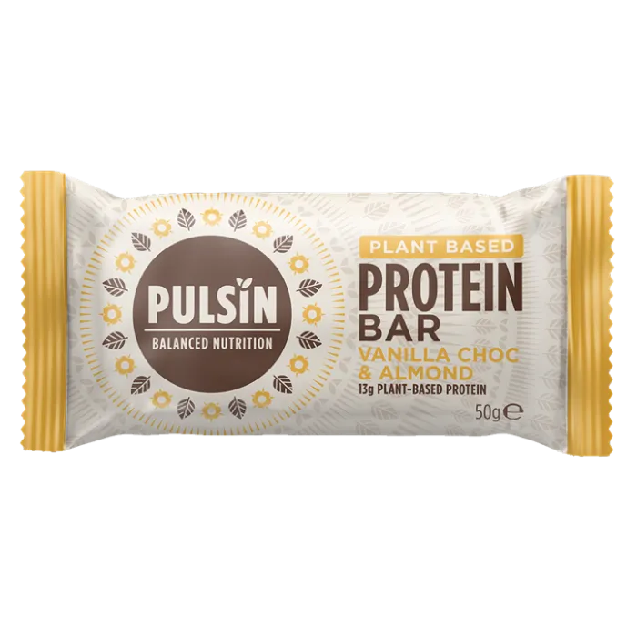 Baton Proteic cu Ciocolata, Vanilie si Migdale (50 grame), Pulsin