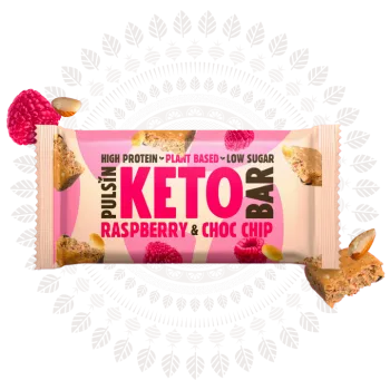 Baton Proteic Keto cu Ciocolata si Zmeura (50 grame), Pulsin