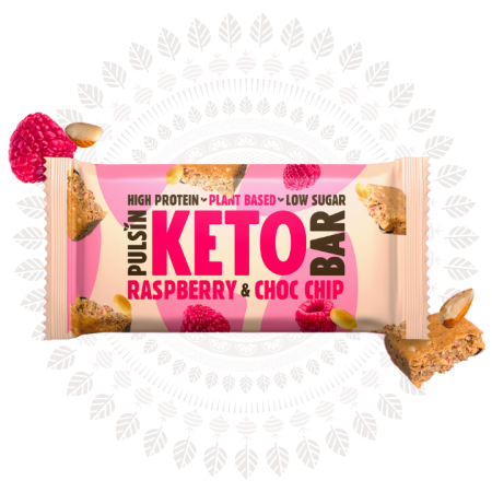 Baton Proteic Keto cu Ciocolata si Zmeura (50 grame), Pulsin