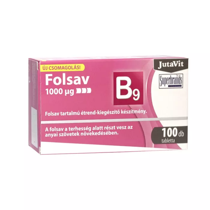 Acid Folic 1000 µg (100 tablete), JutaVit