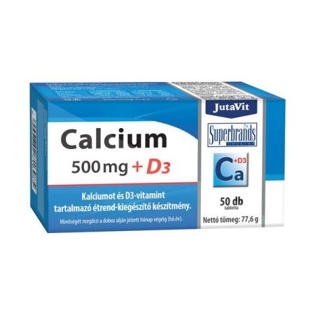 Calciu  500mg + Vitamina D3 (50 tablete), JutaVit