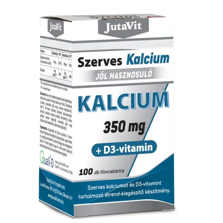 Calciu Organic 350mg + Vitamina D3 (100 tablete), JutaVit