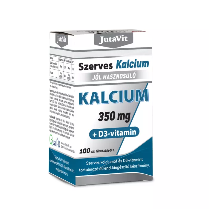 Calciul Organic 350mg + Vitamina D3 (100 tablete), JutaVit