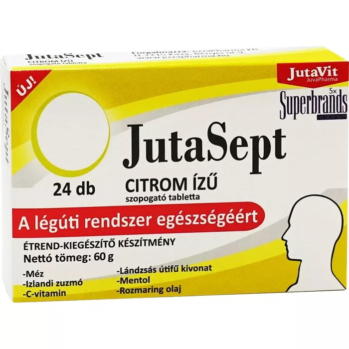 JutaSept Comprimate cu Gust de Lamaie (24 tablete), JutaVit