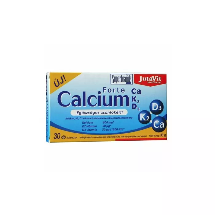 Calciu Forte - Ca + K2 + D3 (30 capsule), JutaVit