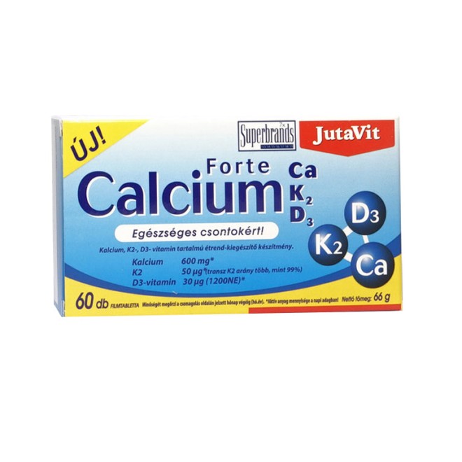 Calciu Forte - Ca + K2 + D3 (60 capsule), JutaVit