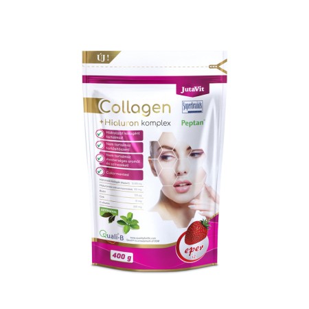 Colagen + Hialuron Complex cu Aroma de Capsuni (400 g), JutaVit