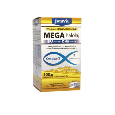 Ulei de Peste Mega cu Omega-3, DHA si EPA (100 capsule moi), JutaVit