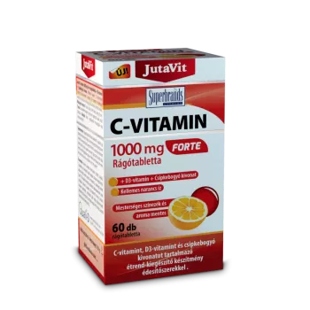 Vitamina C 1000 mg Forte + D3 + Extract de Acerola (60 tablete masticabile), JutaVit