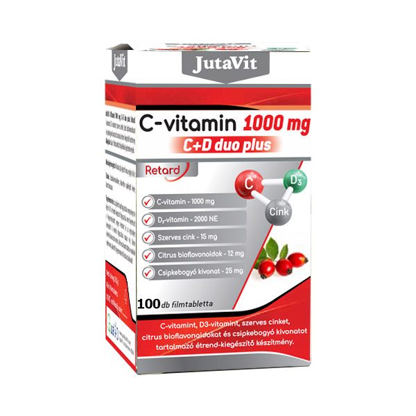 Vitamina C 1000mg C+D Duo Plus (100 tablete), JutaVit