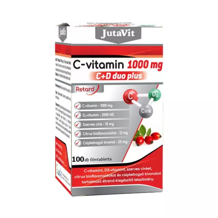 Vitamina C 1000mg C+D Duo Plus (100 tablete), JutaVit