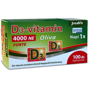 Vitamina D3 4000 NE cu Ulei de Masline (100 capsule moi), JutaVit