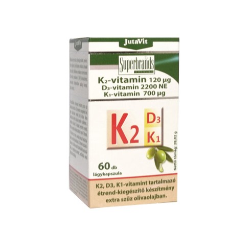 Vitamina K2 120 µg + D3 2200 NE + K1 (60 tablete), JutaVit