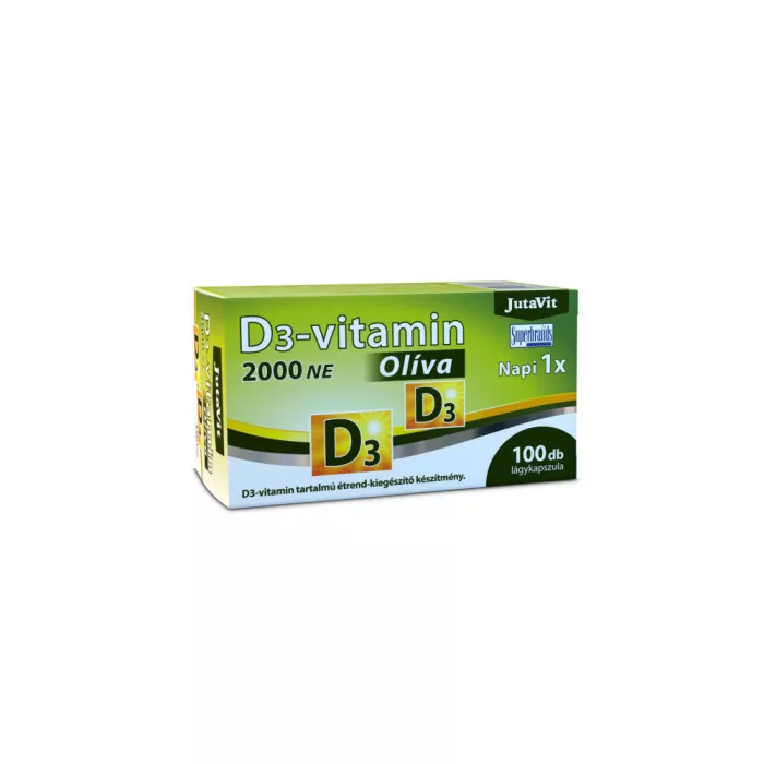 Vitamina D3 2000UI + 50µg Masline (100 capsule), JutaVit