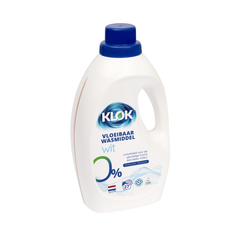 KLOK Detergent lichid pentru rufe albe 0% parfum, 0% coloranti, 1,485L (27 spalari)