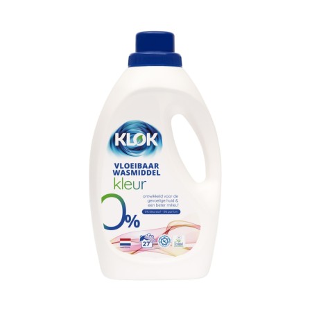KLOK Detergent lichid pentru rufe colorate 0% parfum, 0% coloranti, 1,485L (27 spalari)