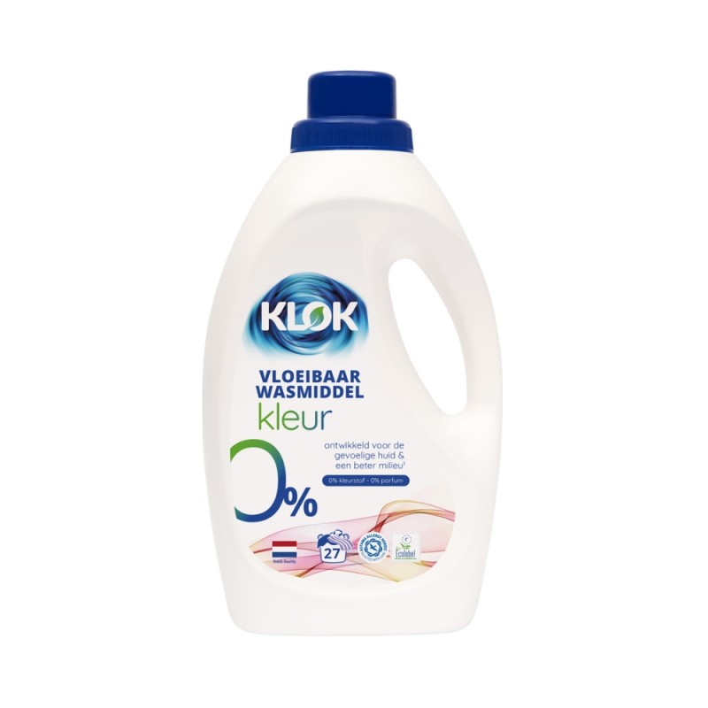 KLOK Detergent lichid pentru rufe colorate 0% parfum, 0% coloranti, 1,485L (27 spalari)