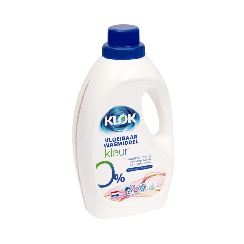 KLOK Detergent lichid pentru rufe colorate 0% parfum, 0% coloranti, 1,485L (27 spalari)