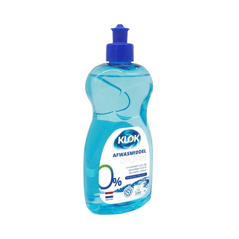 KLOK Detergent lichid pentru vase, 0% parfum, 0% coloranti, 500ml (100 spalari)
