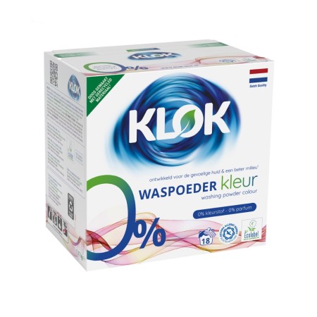 KLOK Detergent pudra pentru rufe colorate 0% parfum, 0% coloranti 1,17 kg (18 spalari)