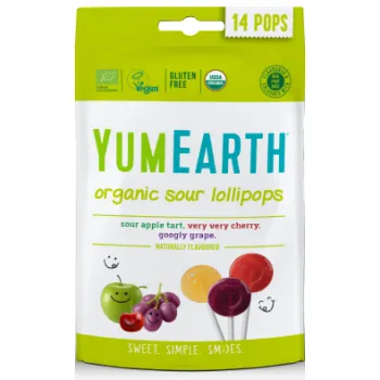 Acadele acrisoare, fara gluten, vegan, BIO, Yum Earth, 14 buc