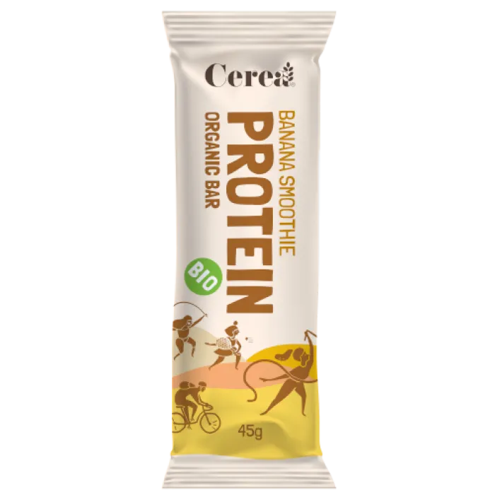 Baton PROTEIN BANANA SMOOTHIE 45 g, bio, fara gluten
