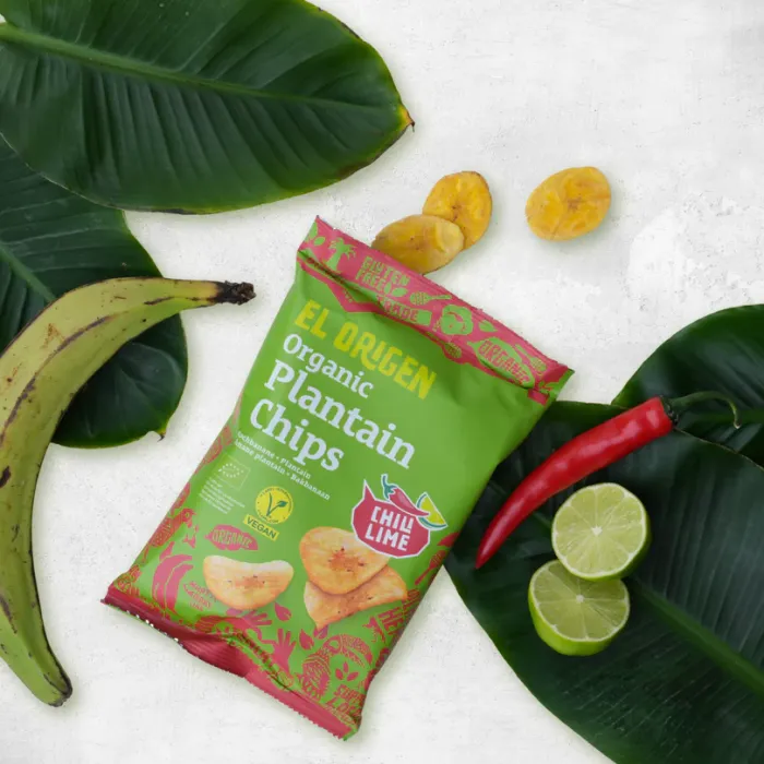 Chipsuri din banane plantain cu chilli si lime, 80g, ECO fara gluten