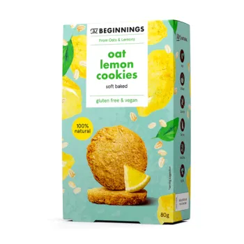 Cookies din ovaz cu lamaie, vegan, fara gluten, The Beginnings, 80g