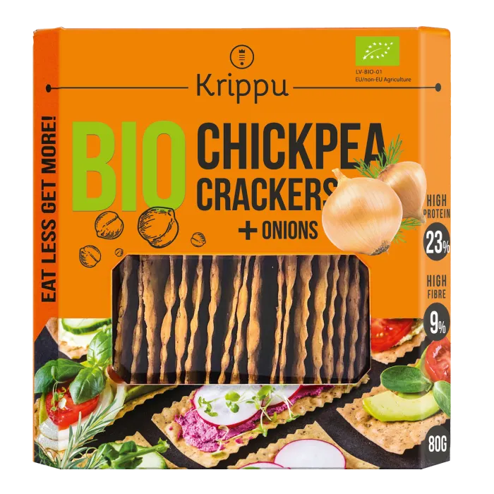 Crackers din naut cu ceapa, BIO, vegan, 80 g