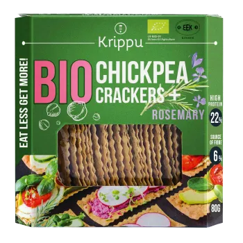 Crackers din naut cu rozmarin. BIO, vegan, 80 g