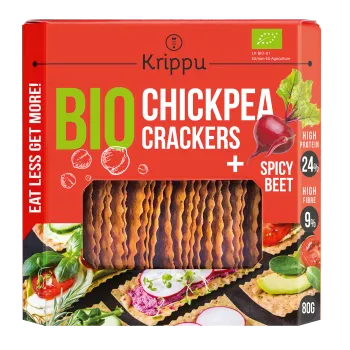 Crackers din naut cu sfecla picanta, BIO, vegan, 80g