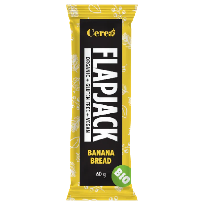 Baton FLAPJACK BANANA BREAD 60 g, bio, vegan, fara gluten