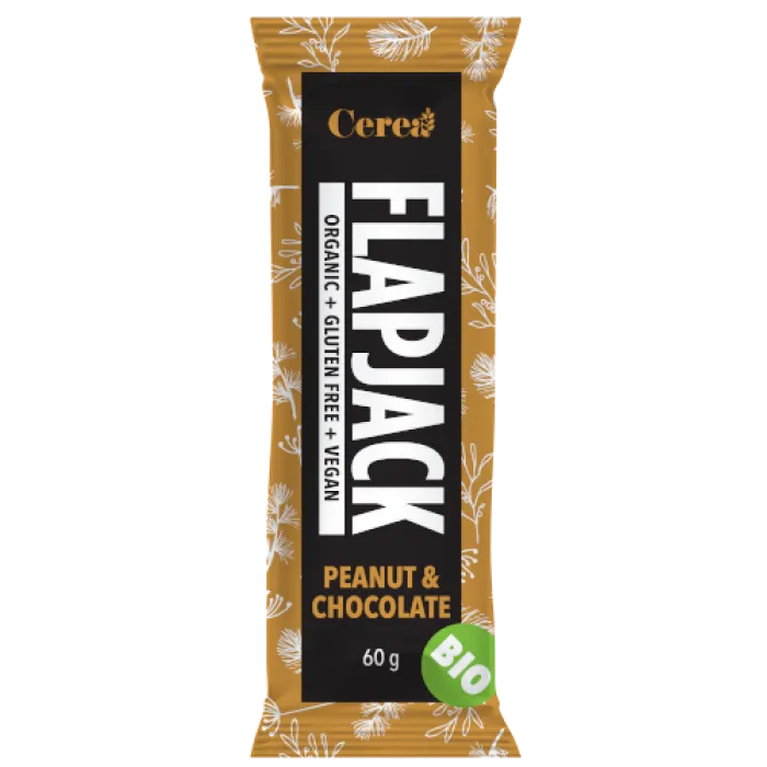 Baton FLAPJACK ARAHIDE SI CIOCOLATA 60 g, bio, vegan, fara gluten