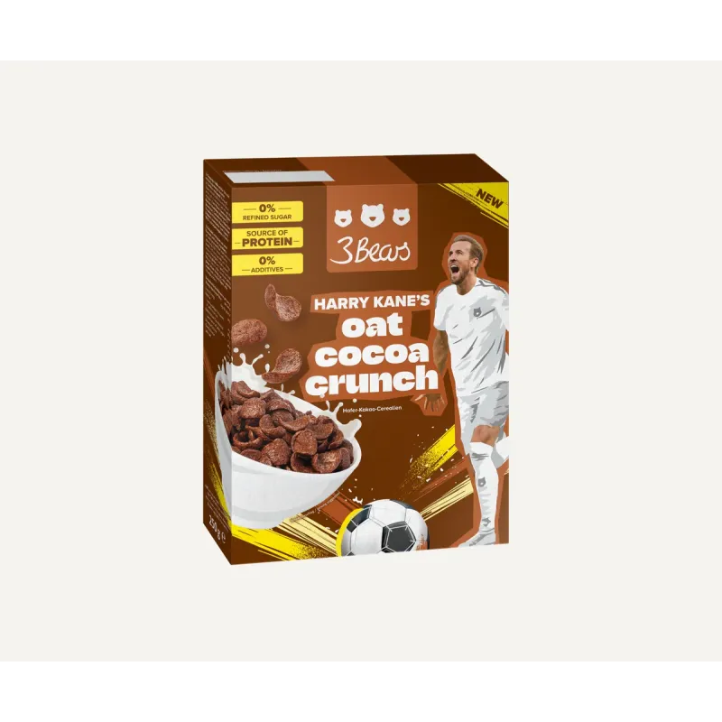 Fulgi de ovaz cu cacao Harry Kane, fara zahar, 250 g