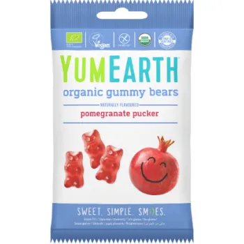 Gummy Bear, jeleuri bio, vegan, fara gluten, Yum Earth, 50 g
