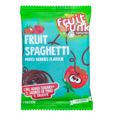 Mini spaghete din fructe cu mix de fructe de padure, vegan, 20g