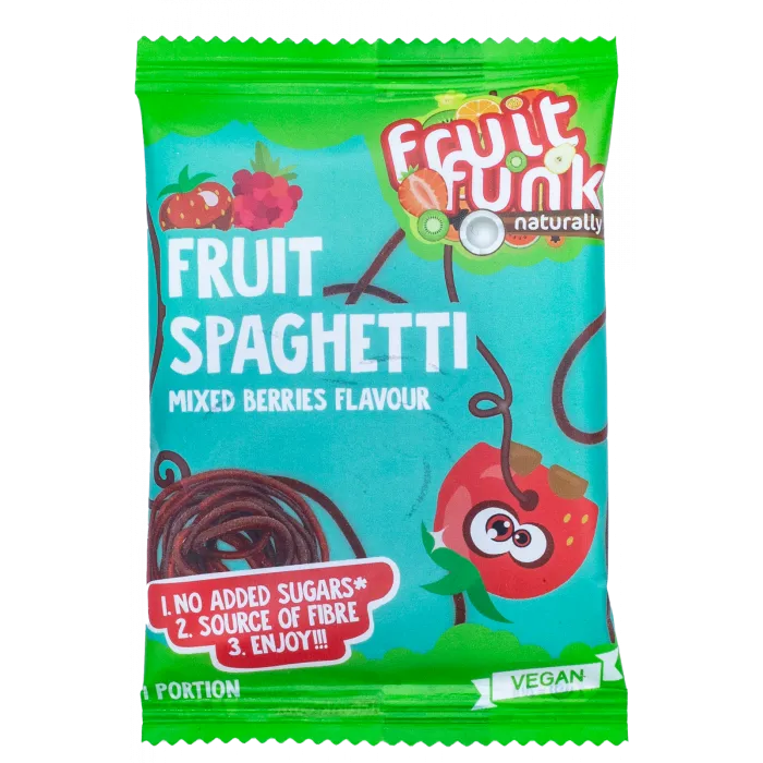 Mini spaghete din fructe cu mix de fructe de padure, vegan, 20g