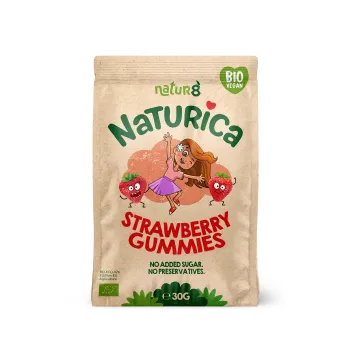 Naturica- Jeleuri din fructe cu capsuni, bio, vegan, fara alergeni, 30 g