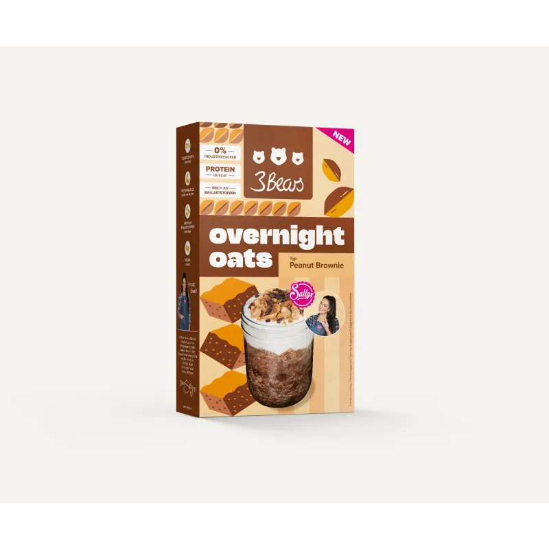 Overnight Oats Porridge arahide si cacao, 400 g, vegan, fara zahar