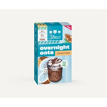 Overnight Oats Porridge cacao, 400 g, vegan, fara zahar