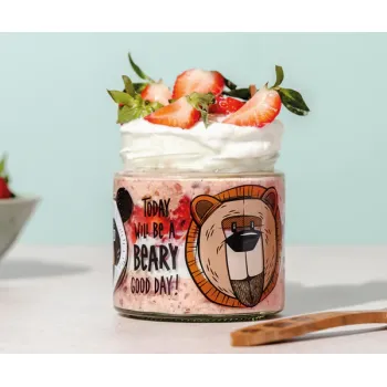 Overnight Oats Porridge capsuni, 400 g, vegan, fara zahar