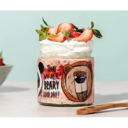 Overnight Oats Porridge capsuni, 400 g, vegan, fara zahar