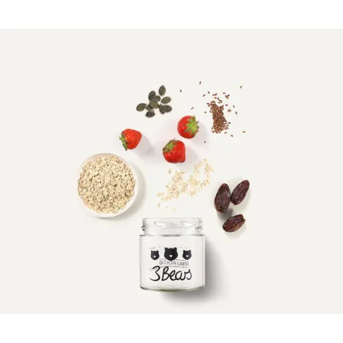 Overnight Oats Porridge capsuni, 400 g, vegan, fara zahar