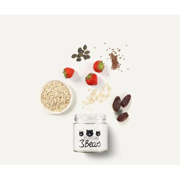 Overnight Oats Porridge capsuni, 400 g, vegan, fara zahar