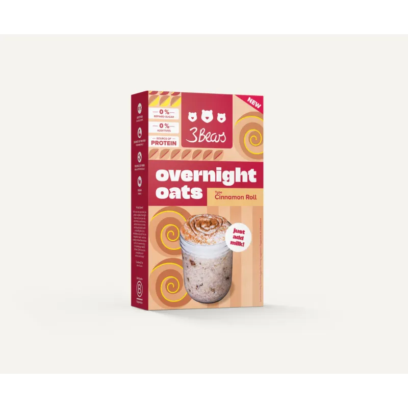 Overnight Oats Porridge scortisoara, 400 g, vegan, fara zahar